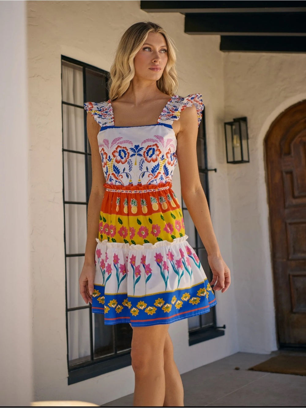 Sugarlips Olympia Floral Ruffle Tiered Mini Dress